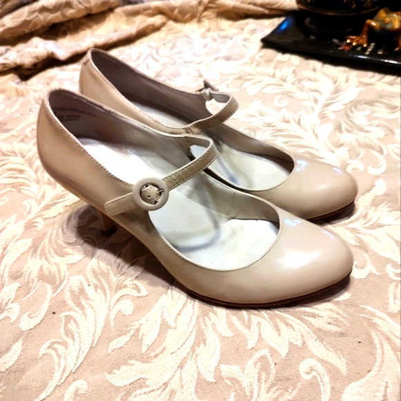 🤎Elegant Vintage Mink Blush Genuine Patent Leather Mary Jane Kitten Heels - 7.5 - Picture 7 of 15